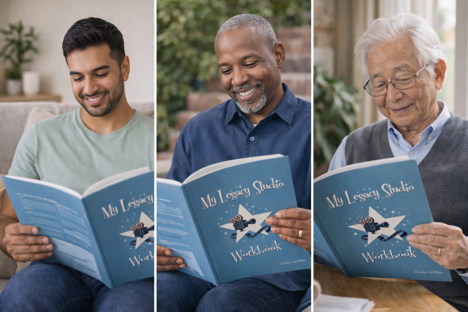 Three generations of one family, side by side